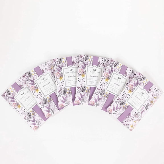 Greenleaf Lavender Scented Envelope Sachet, Aromatic Herbal Fragrance, 7 cu in (115 ml), Pack of 6