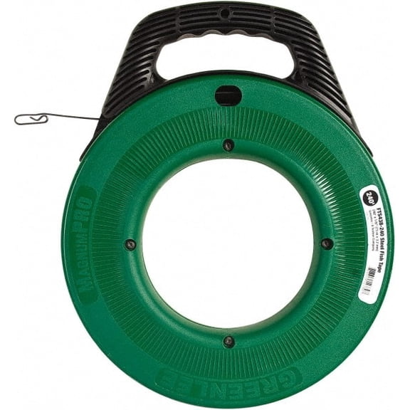 Greenlee 240 Ft. Long x 1/8" Wide, Steel Fish Tape 400 Lb. Pulling Strength, Includes Case