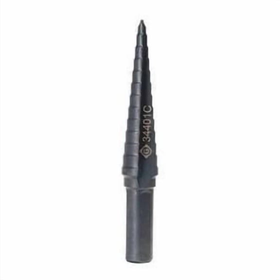Greenlee 34401C Steam Oxide 10 Gauge Cobalt High Speed Steel XT Cobalt Step Bit 1/8 Inch - 1/2 Inch Kwik Stepper