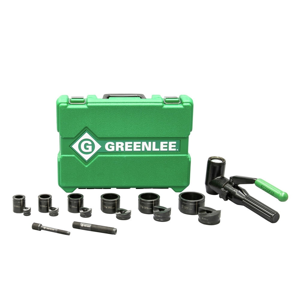 Greenlee 7908SBSP SPEED PUNCH Conduit Knockout Punch Kit with Quick Draw 90  hydraulic driver, 0.5 to 2 conduit size