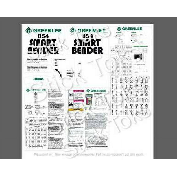 Greenlee 854 Smart Bender Decal Set