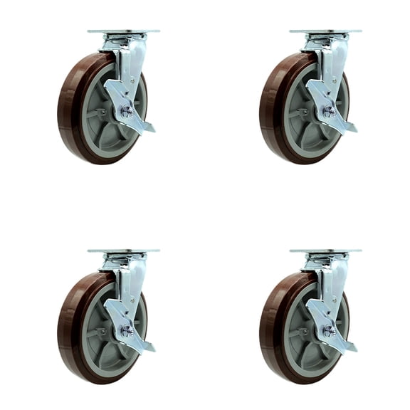 Greenlee Caster Set GMX Cart 2 Brake Bolt On Swivel Lock 2 Swivel Brake -SCC