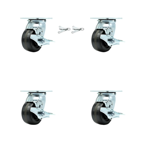 Greenlee Caster Set GMX Cart 2 Brake Bolt On Swivel Lock 2 Swivel Brake -SCC