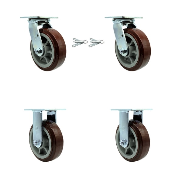 Greenlee Caster Set GMX Cart 2 Swivel Bolt On Swivel Locks 2 Rigid - SCC