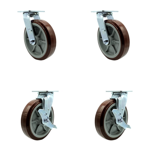 Greenlee Caster Set GMX Cart 2 Swivel Bolt Swivel Lock 2 Swivel Brakes -SCC