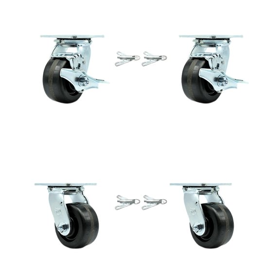 Greenlee Caster Set GMX Cart 2 Swivel Brake Bolt On Lock 2 Bolt On Lock - SCC