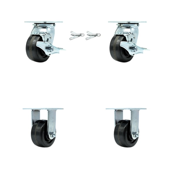Greenlee Caster Set – GMX Cart –2 Swivel Brakes Bolt On Swivel Lock 2 Rigid -SCC