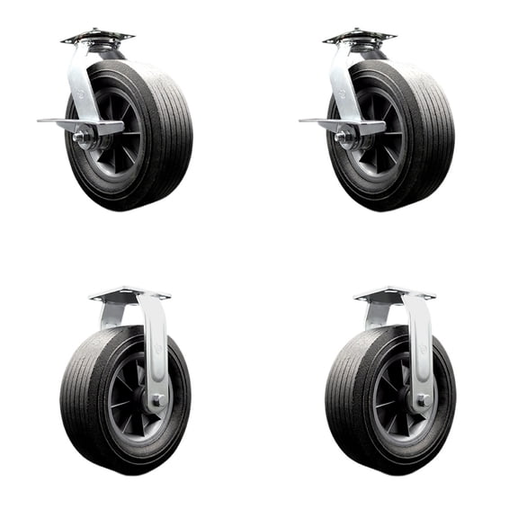 Greenlee Caster Set  GMX Cart 2 Swivel Brakes Bolt On Swivel Lock 2 Rigid -SCC