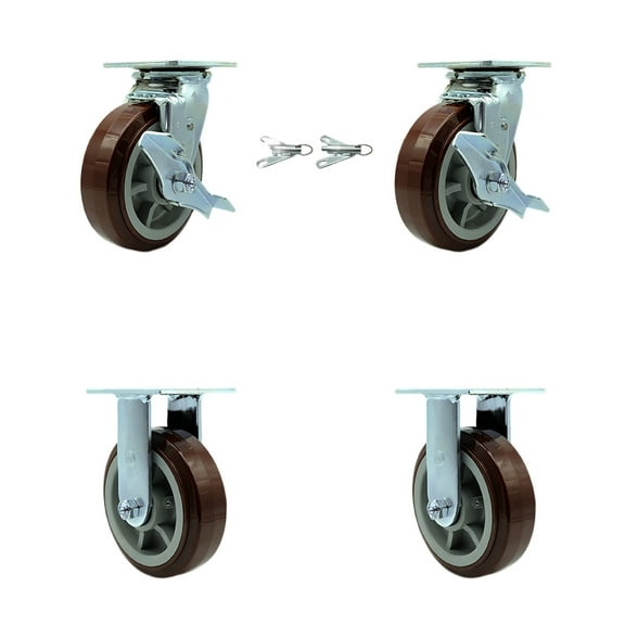 Greenlee Caster Set GMX Cart 2 Swivel Brakes Bolt On Swivel Lock 2 Rigid -SCC