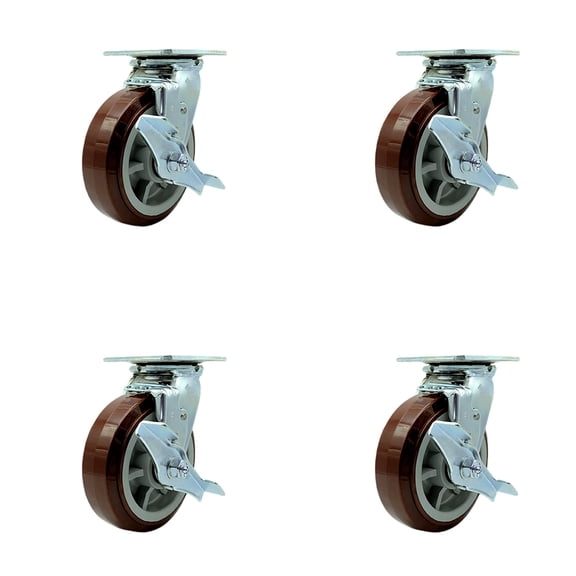 Greenlee Caster Set  GMX Cart 4 Swivel with Brake and Bolt-On Swivel Lock -SCC