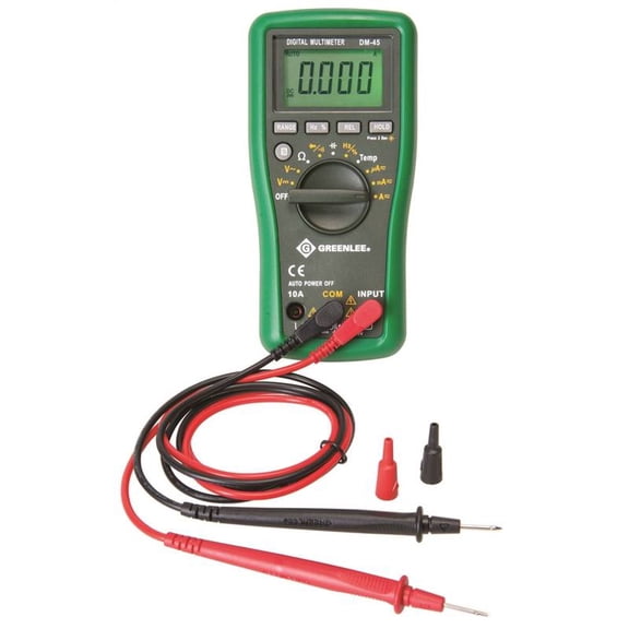 Greenlee DM-45 600-Volt AC/DC 10-Amp DMM, CAP, TEMP Digital Multimeter