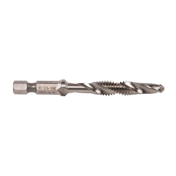 Greenlee Drill,Tap,Countersink,3-1/4in,5/16"-18 DTAP5/16-18