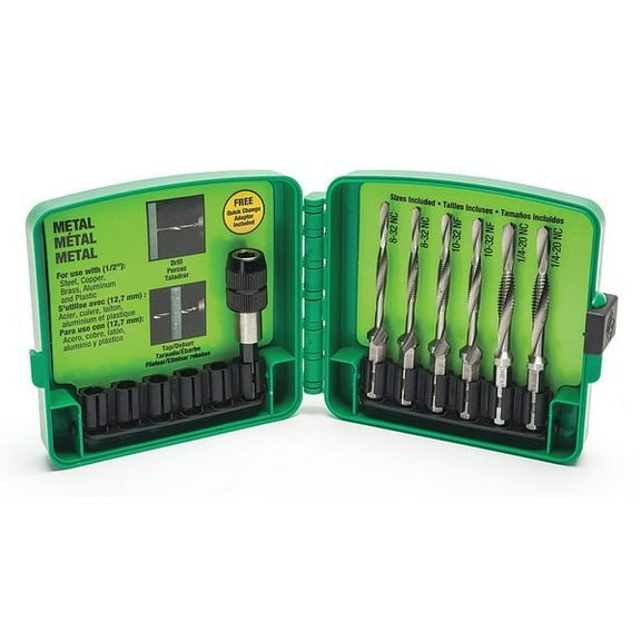 Greenlee Drill/Tap Set,6pc,UNC LDTAPKIT