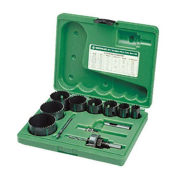 Greenlee Hole Cutter Kit,Range 11/16" to 1-3/8" 891