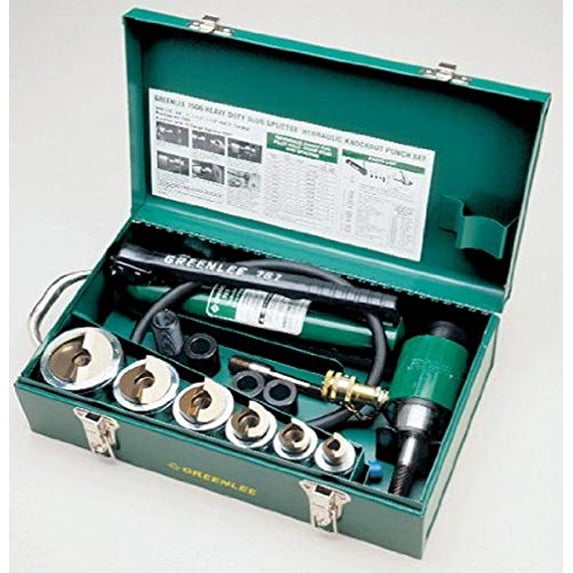 Greenlee 10 Piece Hydraulic Punch Driver Set, 10 ga. 7506