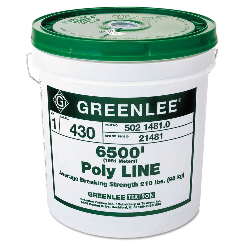 Greenlee Poly Line, 6500 ft, Breaking Strength 210 lb, Green 430