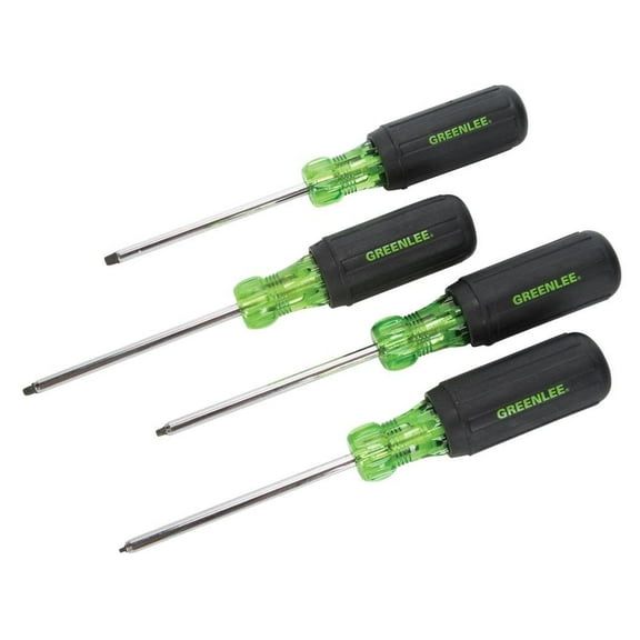 Greenlee 0353-01C Screwdriver Set, Square-Recess Tip, 4 Piece