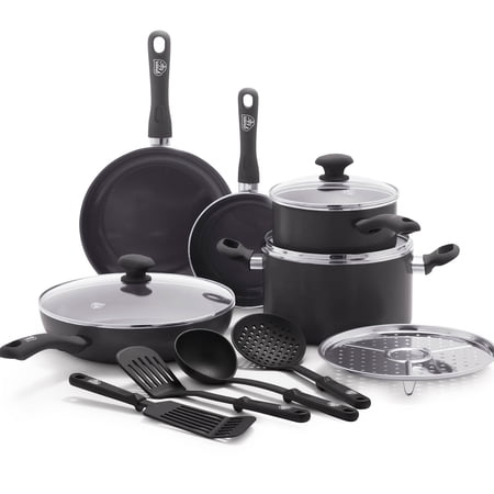 Greenlife Diamond Ceramic Non-stick 13 Piece Cookware Set, Black