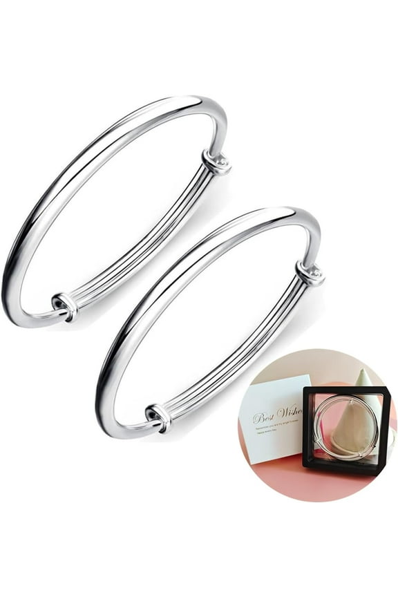 Greenlifestyle@US Cuff Bangle Adjustable Bracelet, 925 Sterling Silver