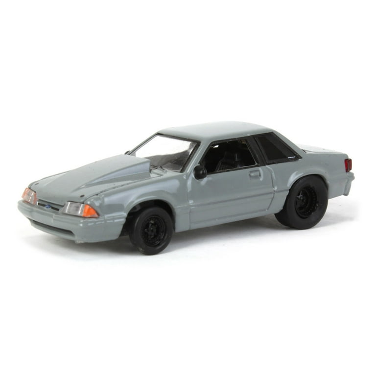 Greenlight 1/64 1993 Ford Mustang Gray Drag Car, LP Diecast