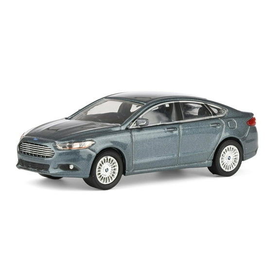 Greenlight 1/64 2013 Ford Fusion SE, Gray, Rick's Auto Sales, LP Diecast Exclusive 51623