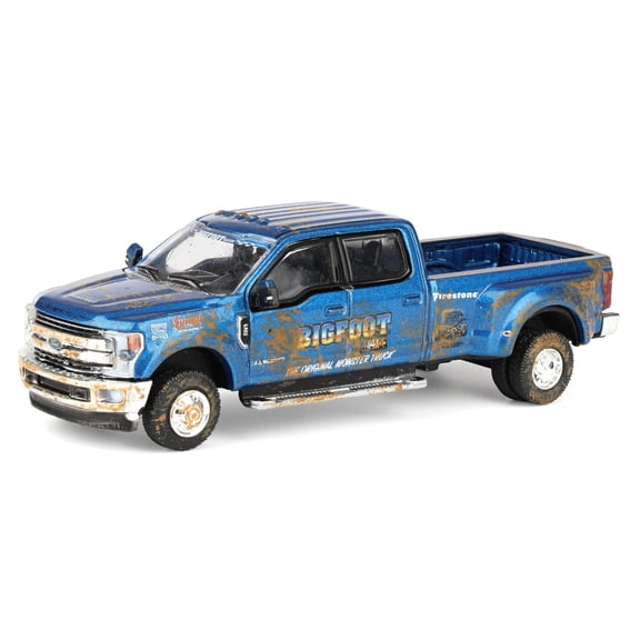 Greenlight 1/64 2019 Ford F-350 Dually Muddy Version, Bigfoot #1 The Original Monster Truck 51457-B