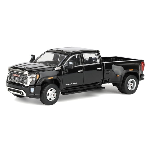 Greenlight 1/64 2022 GMC Sierra 3500HD Denali Dually Pickup Truck, Ebony Twilight Metallic Black 51678-A