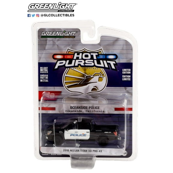 Greenlight 1:64 Hot Pursuit Series 39 2018 Nissan Titan Xd Pro 4X Oceanside Ca