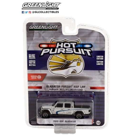 Greenlight 1:64 Hot Pursuit Series 39 2020 Jeep Gladiator Auburn Hill Mi