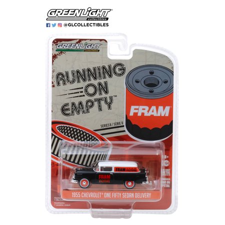 Greenlight 1:64 Running Empty Sr 8 1955 Chevy One Fifty Delivery Fram Oil Filter