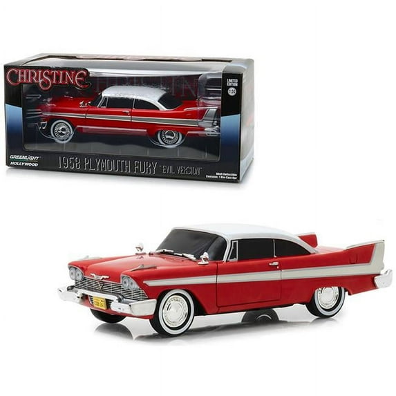 Greenlight 1 by 24 Scale Diecast for 1958 Plymouth Evil Version Model Car, Fury Red