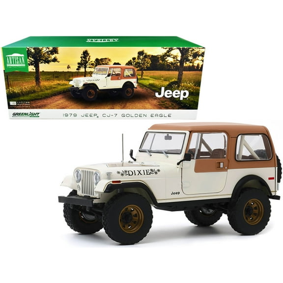 Greenlight 19065 1979 Jeep CJ-7 Golden Eagle Dixie Cream 1 by 18 Diecast Model Car