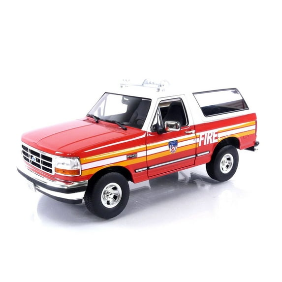 Greenlight 1996 Ford Bronco XLT FDNY Fire Department Truck Red 1:18