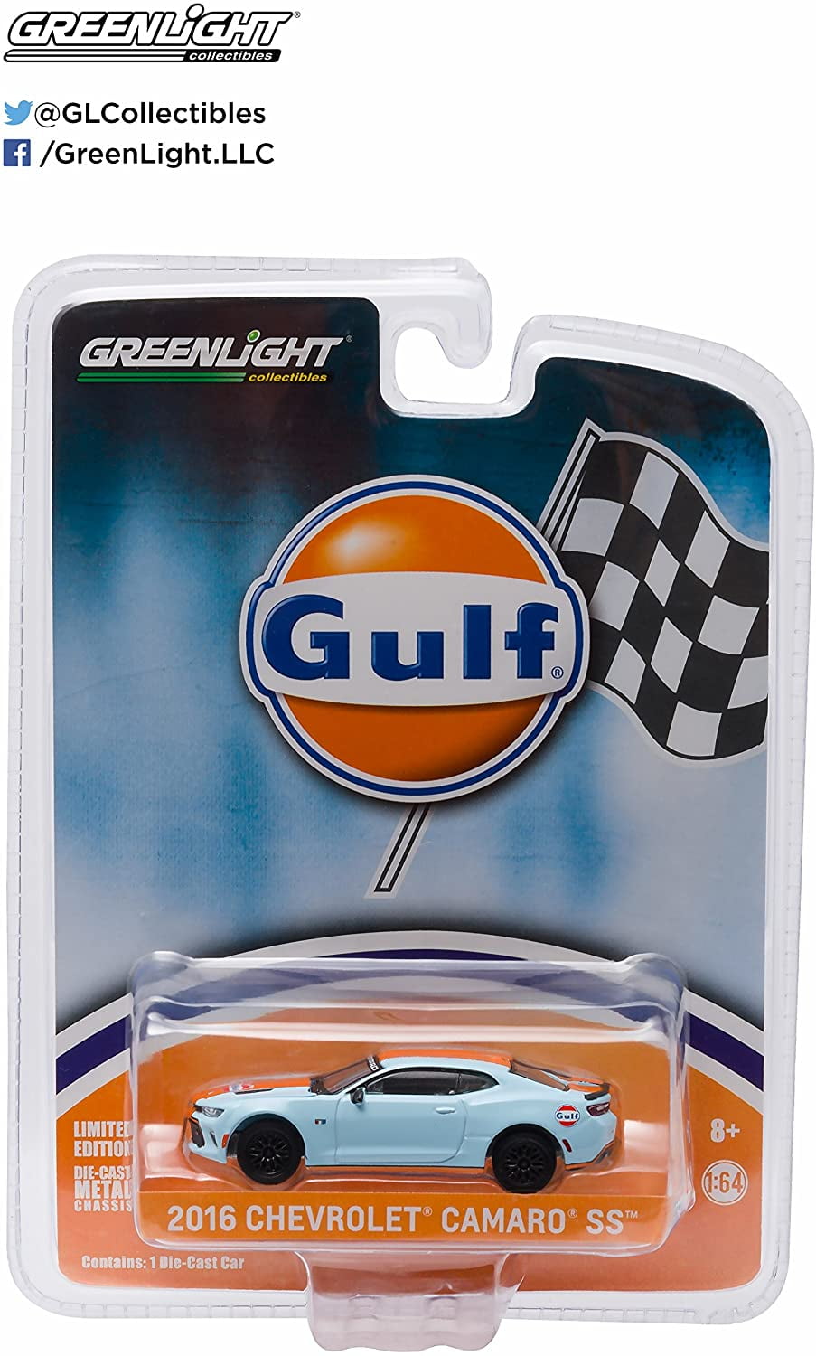 Greenlight 2016 Chevrolet Camaro SS Gulf Oil Hobby Exclusive 1/64 Diecast Model Car