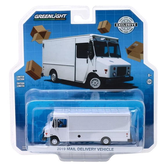Greenlight 1/64 2019 Mail Delivery Box Van Vehicle, Blank White Truck 30097