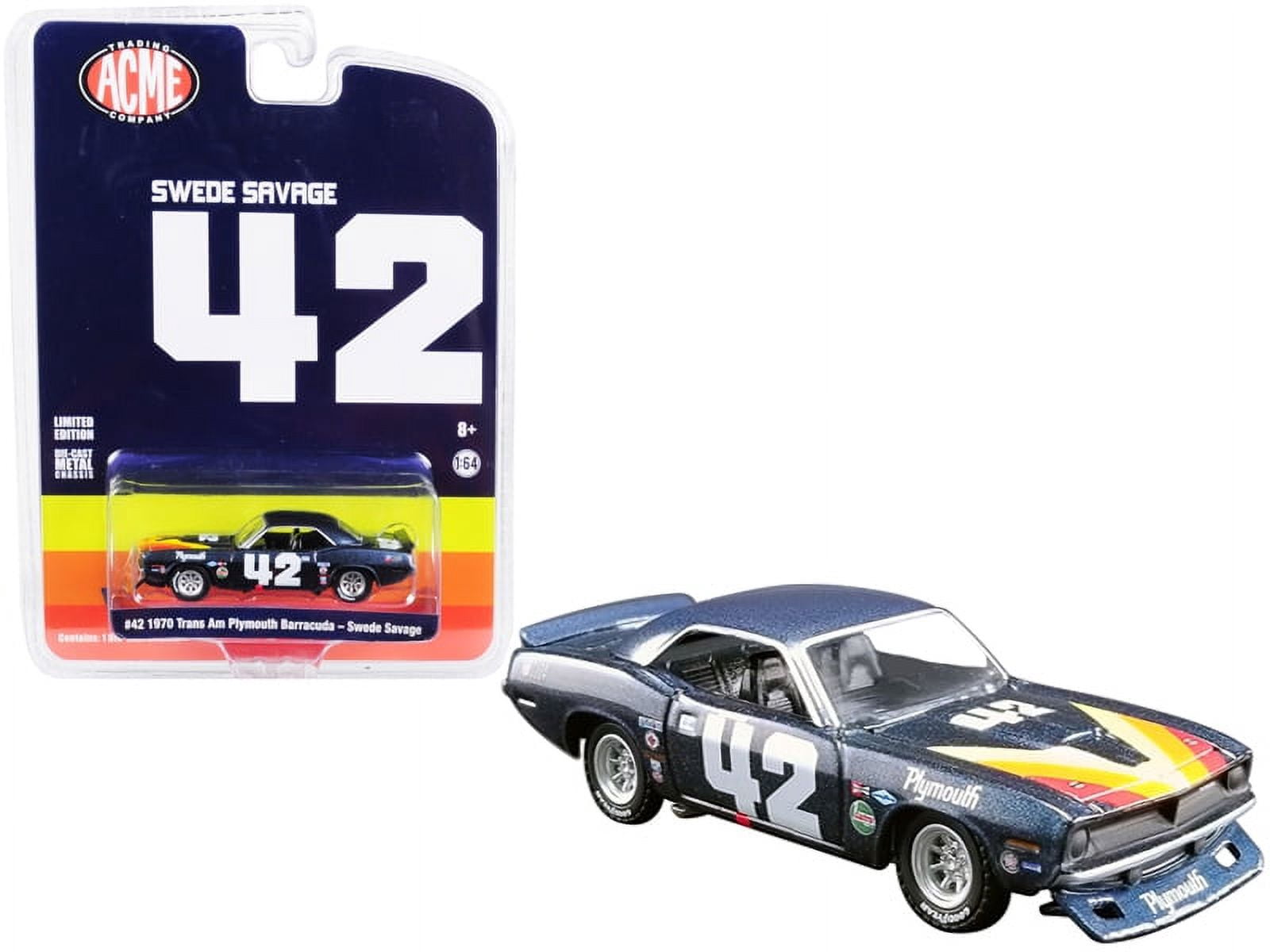 Greenlight 51264 1970 Plymouth Barracuda Trans Am No.42 Swede