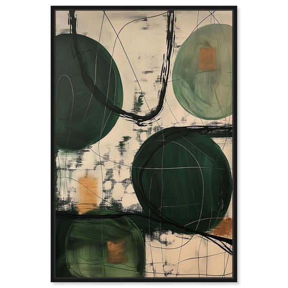 Greenlight Breeze II Canvas Green Abstract Art by Art Remedy, Black Frame, 24" x 36"