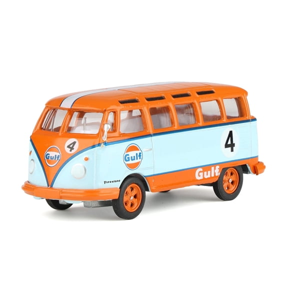 Greenlight Collectibles 1/64 1964 Volkswagen Samba Bus, Gulf Oil Racing #4, Club Vee-Dub Series 16, 36070-B