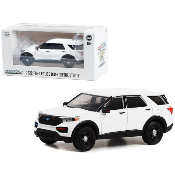 2022 Ford Police Interceptor Utility White "Hot Pursuit" "Hobby Exclusive" Series 1/64 Diecast Model Car by Greenlight
