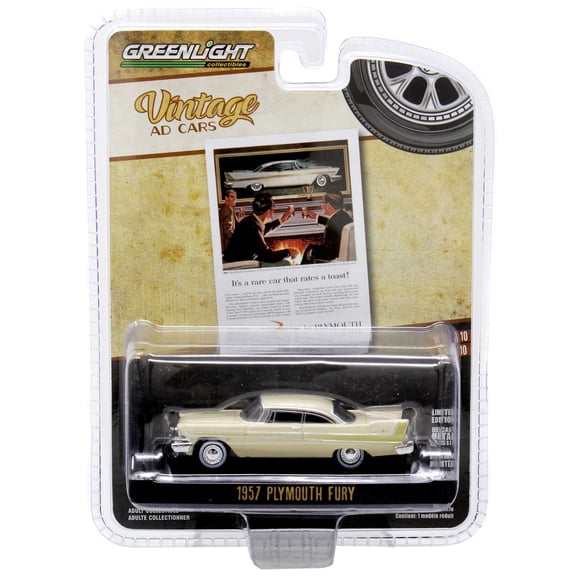 Greenlight Collectibles Vintage Ad Cars 1957 Plymouth Fury Diecast Car