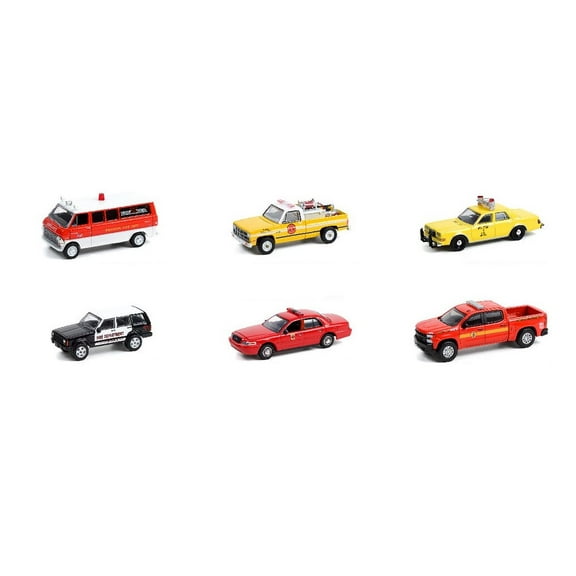 Greenlight Fire & Rescue Series 2 Diecast Car Set - Box of 6 assorted 1/64 Scale Diecast Model Cars