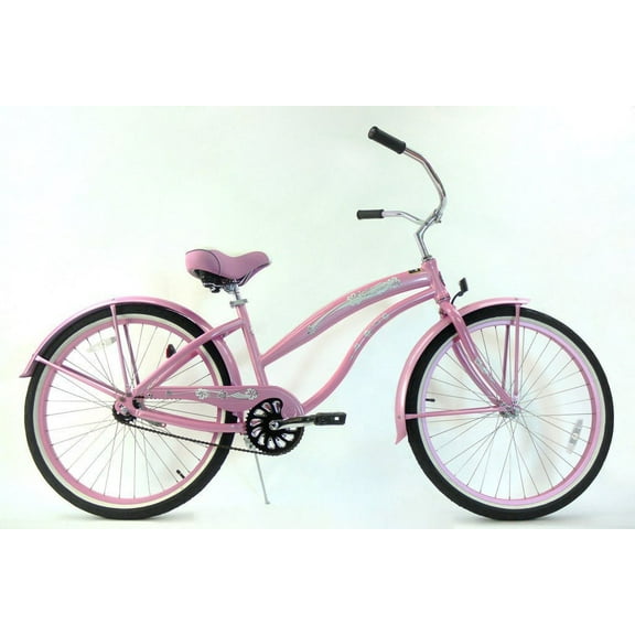 Greenline Bicycles 26 In. Kruiser1APL Ladies Single Speed Aluminum Beach Cruiser Bike, Pink