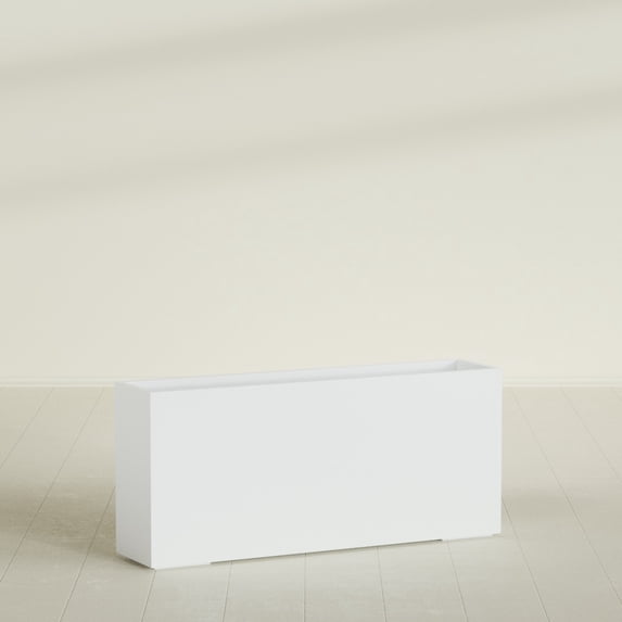 Greenline Fiberglass Alice Rectangle Planter - Indoor/Outdoor Extra Large Fiberglass Lightweight Planter - 72" x 16" x 32" (Matte White)