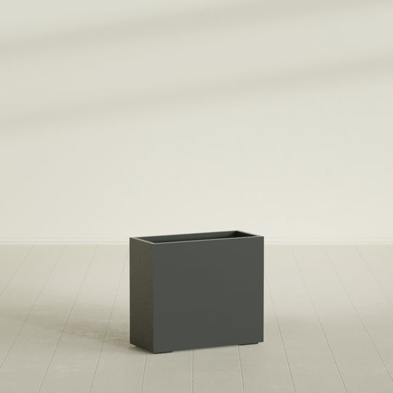Greenline Fiberglass Alice Rectangle Planter - Indoor/Outdoor Large Fiberglass Lightweight Planter - 36" x 16" x 32" (Matte Charcoal)