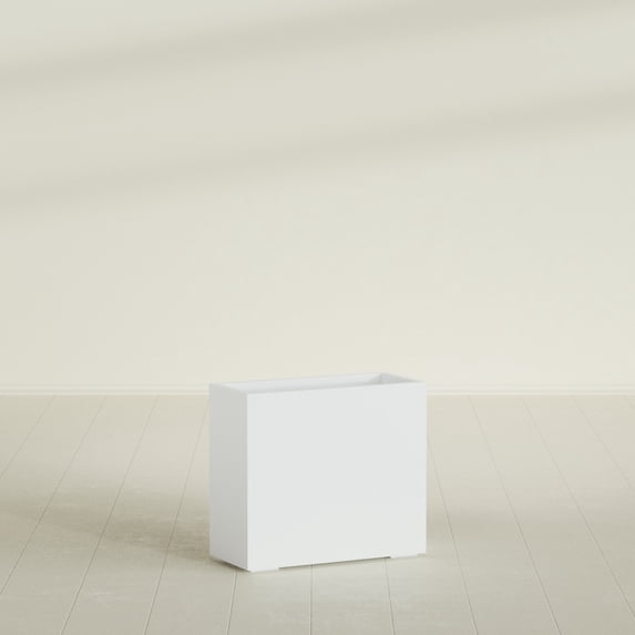 Greenline Fiberglass Alice Rectangle Planter - Indoor/Outdoor Large Fiberglass Lightweight Planter - 36" x 16" x 32" (Matte White)