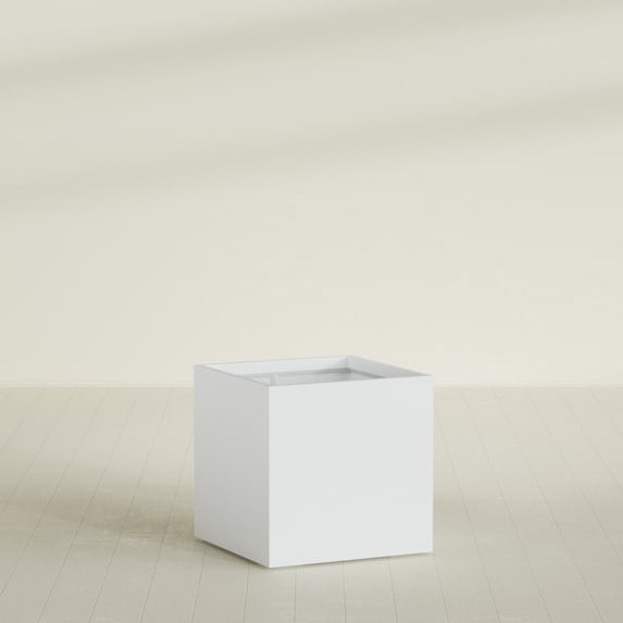 Greenline Jack Square Cube Planter - Indoor/Outdoor Large Fiberglass Lightweight Planter - 36" x 36" x 36" (Gloss White)