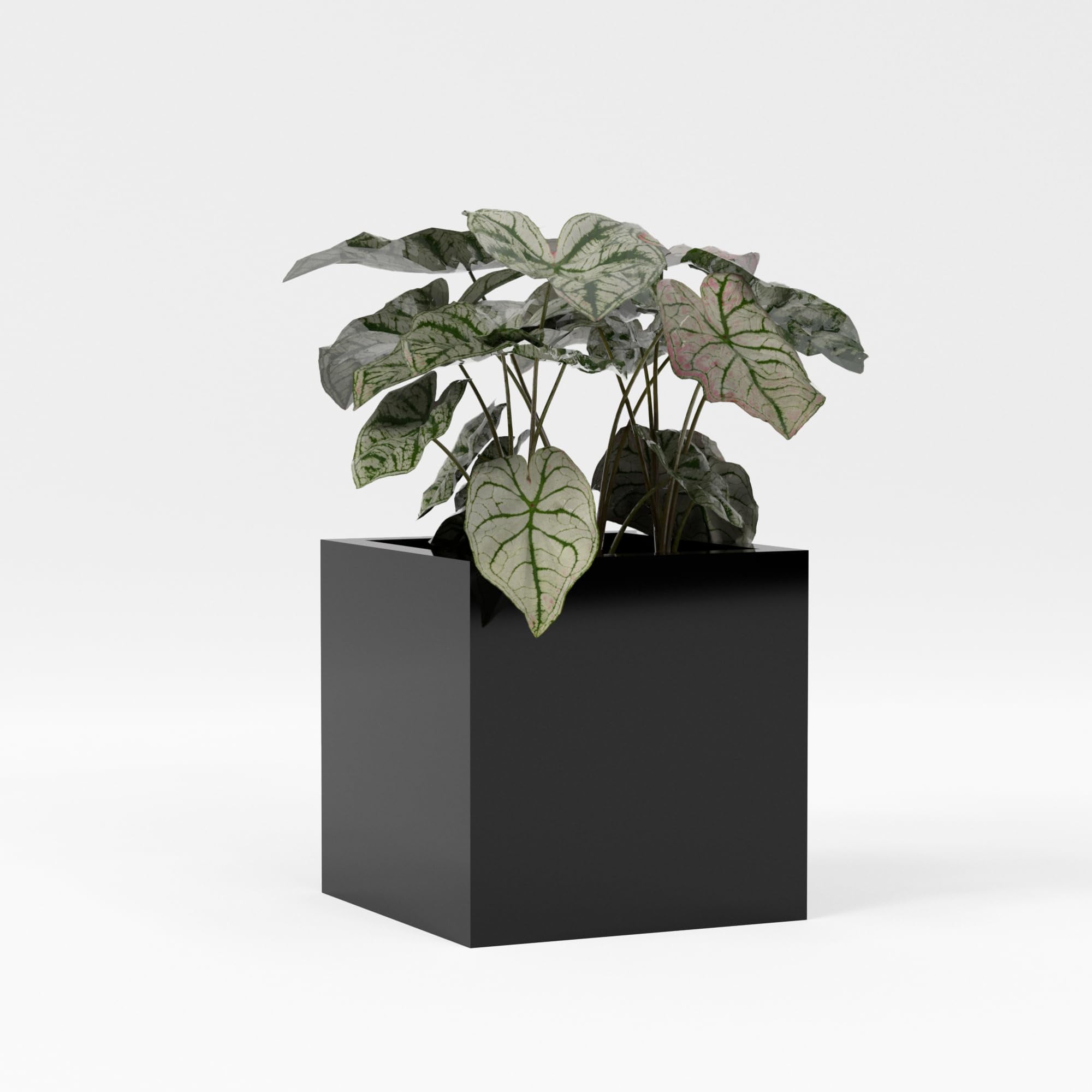 Greenline Jack Square Cube Planter - Indoor/Outdoor Large Fiberglass ...