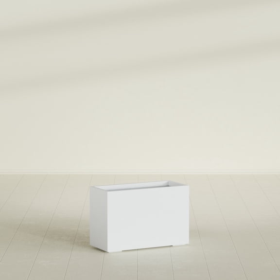Greenline Leo Rectangle Planter - Indoor/Outdoor Large Fiberglass Lightweight Planter - 36" x 16" x 24" (Gloss White)