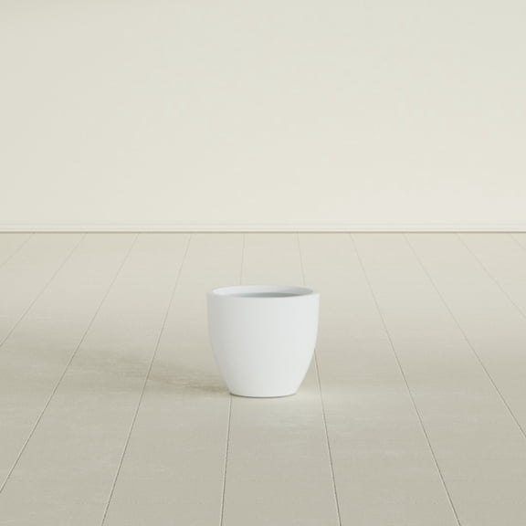 Greenline Fiberglass Lucy Medium Indoor/Outdoor Round Planter - 15" x 15" x 13" (Matte White)