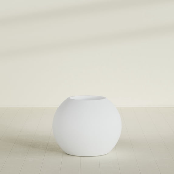 Greenline Nala Globe Planter - Indoor/Outdoor Large Fiberglass Lightweight Planter - 30" x 30" x 24" (Gloss White)